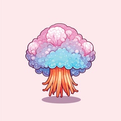 hericium erinaceus kawaii cartoon illustration © Khaula_Annasya