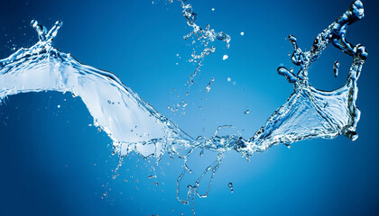 Fototapeta na wymiar splashes of water on a blue background