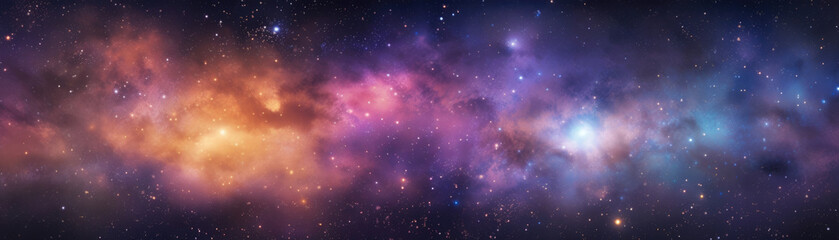 Obraz premium A starspeckled sky with an array of bright colors making a unique masterpiece. Little flashes and flickers of white and yellow light ter throughout the sky creating a dreamy atmosphere.