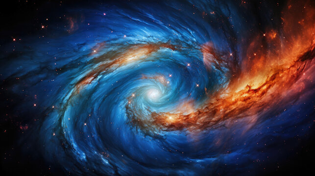 Space and time seemingly collide in this  galaxies being twisted and contorted by the invisible power of cosmic shear. A deep blue background stretches out in all directions highlighted by