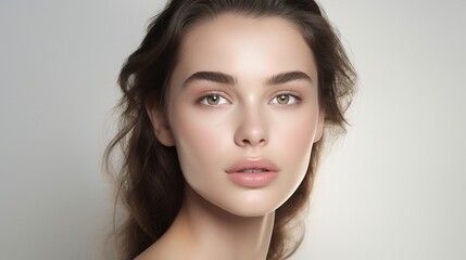 Fototapeta premium Stunning Woman's Close-Up Portrait: Beauty, Fashion, and Elegance