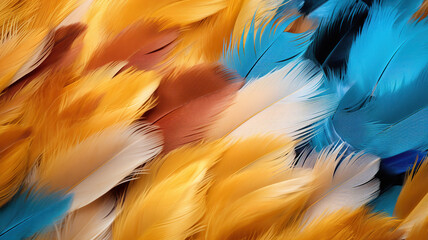 Feathers displaying diverse colors and shades