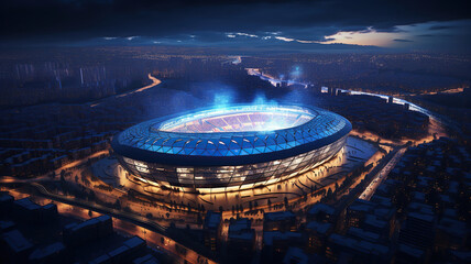 The magnificence of the stadium during the night