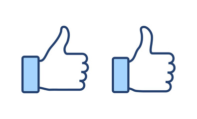 Like icon vector. Thumbs up sign and symbol. Hand like