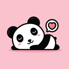 cute panda lazing sleeping relaxed © Wantrisna Vektor