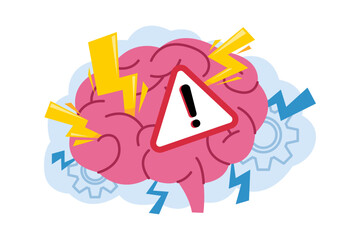 Stress vector illustration. Overthinking vector illustration.