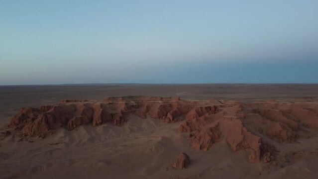 Mongolia Gobi Desert Drone 4K Sky nature bayanzag mountain