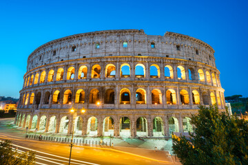 Fototapeta na wymiar Colosseum at dawn in Rome. Italy