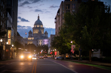 Downtown Providence at dusk