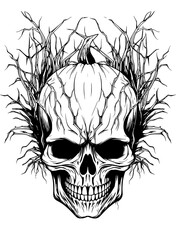 Image of a skull, heavy metal, punk, rebellion, alternative, halloween