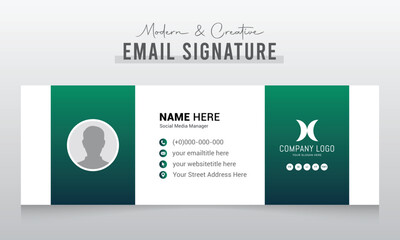 modern and creative Minimalist email signature template design or email footer