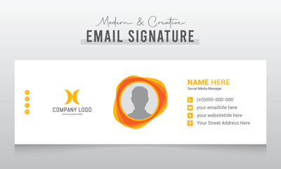 modern and creative Minimalist email signature template design or email footer