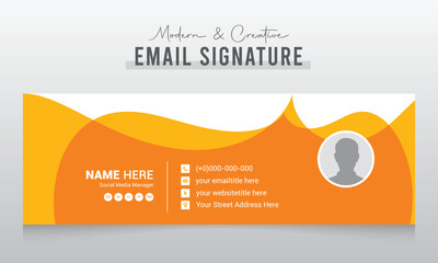 modern and creative Minimalist email signature template design or email footer