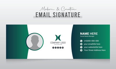 modern and creative Minimalist email signature template design or email footer