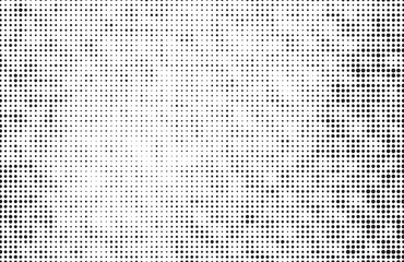 Grunge halftone vector print background. Monochrome abstract vector overlay. Spotted vector abstract texture.