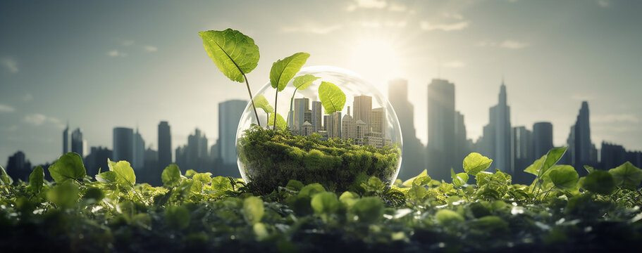 "Green Eco City: Embracing Ecology and Sustainability Against a Nature Background for Environmental Conservation and Resource Management"