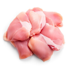 Fresh Chicken Tenderloin on white background.