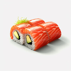 Sushi on white background.