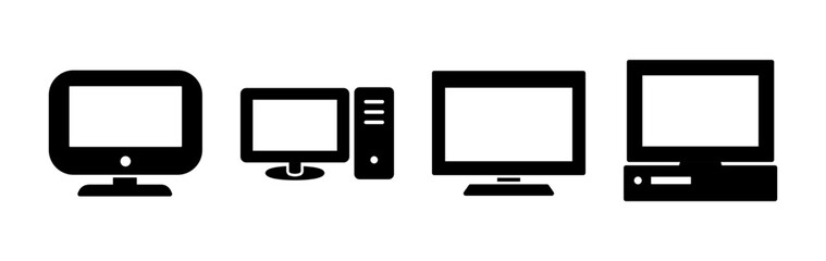 Computer icon vector. computer monitor icon.