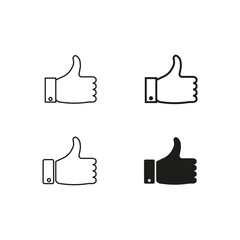 Thumb up icon set. Vector illustration. EPS 10.