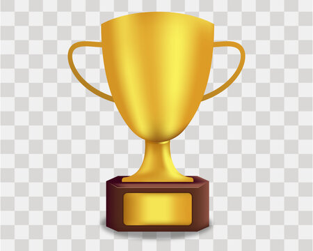 3d golden thropy, award cup achievement vector illustration