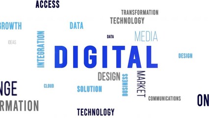 Word Cloud Digital Blue Side - Powered by Adobe