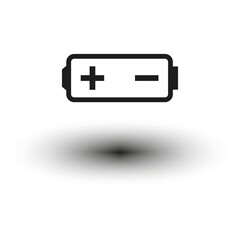 Battery icon. Icon of a small battery for a flashlight. Vector illustration. Eps 10.