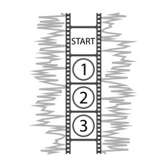 Grunge film strip icon. Vector illustration. EPS 10.