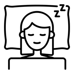 sleeping outline icon