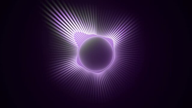 Loopable rainbow colored VJ motion graphics, audio vu meter spectrum waveform circle beat react EDM seamless loop for club concert and high tech background screen. Projection mapping, UHD 4K 3D