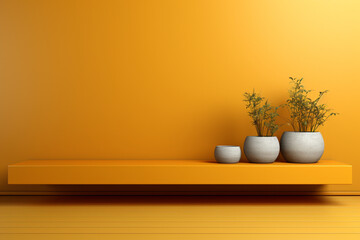 Plain yellow background, orange, template.