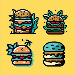 three-dimensional burger illustration