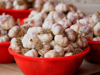 Garlic used as a seasoning in many dishes
