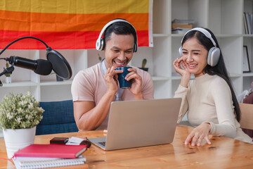 Podcaster Ideas Podcaster is interviewing guests about gender equality and LGBT advocacy at home...