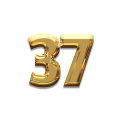 Obraz premium Number 37 gold luxury, use birthday,age,anniversary