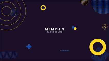 Obraz premium minimal and decorative geometric shapes banner background with memphis elements