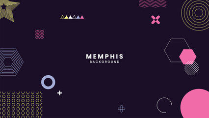 minimal and decorative geometric shapes banner background with memphis elements