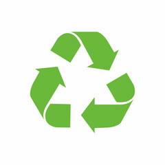 Recycle vector icon. Isolated recycle green logo flat symbol Vector