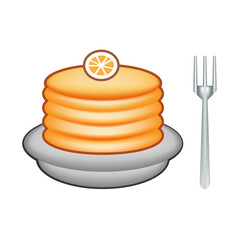 Orange Crepe Cake Vector Drawing using for decorating on bakery menu and graphic design. Vector illustration EPS 10.