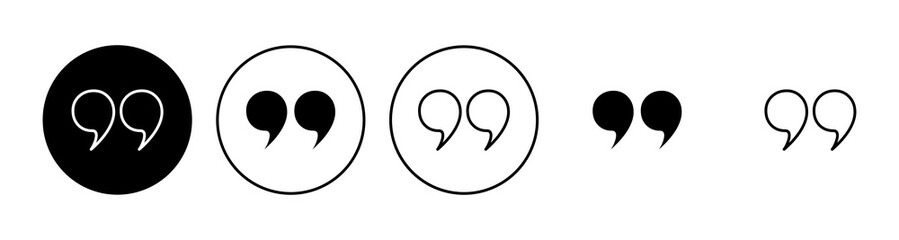 Quote icon set. Quotation mark symbol.