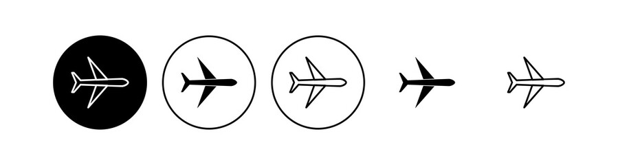 Plane icon set. Airplane icon vector. Flight transport symbol. Travel illustration. Holiday symbol