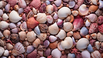 Summer background with seashells texture