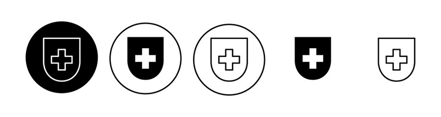 Health insurance icon set. Insurance health document icon