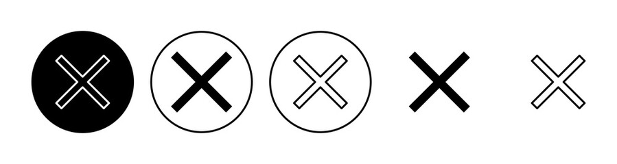 Fototapeta premium Close icon set. Delete icon vector. cross sign