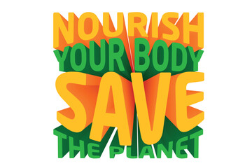 3D Text Design About Vegetarian Quotes