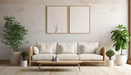 Modern Simple Cozy Frame Living Room Interior