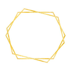 Luxury geometric gold glitter wedding frame