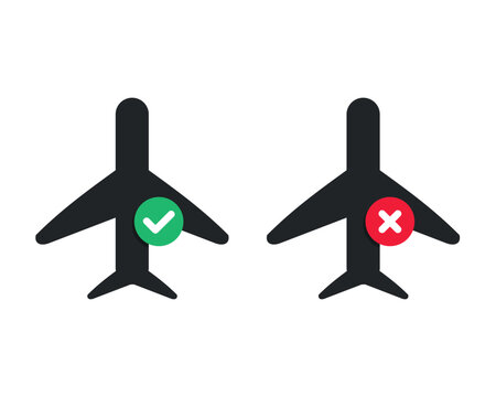 Arplane checkmark icon. Illustration vector