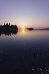A Colourful Sunset at Astotin Lake