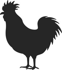 鶏のシルエットのイラスト